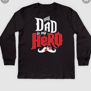 MY DAD IS MY HERO KIDS LONG SLEEVE shirt